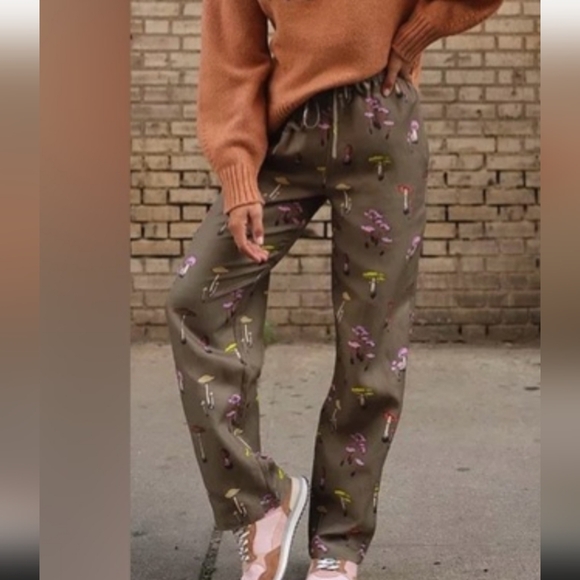 the brightside Pants - The Brightside Magic Mushroom Lounge Pants Pajama Linen Blend